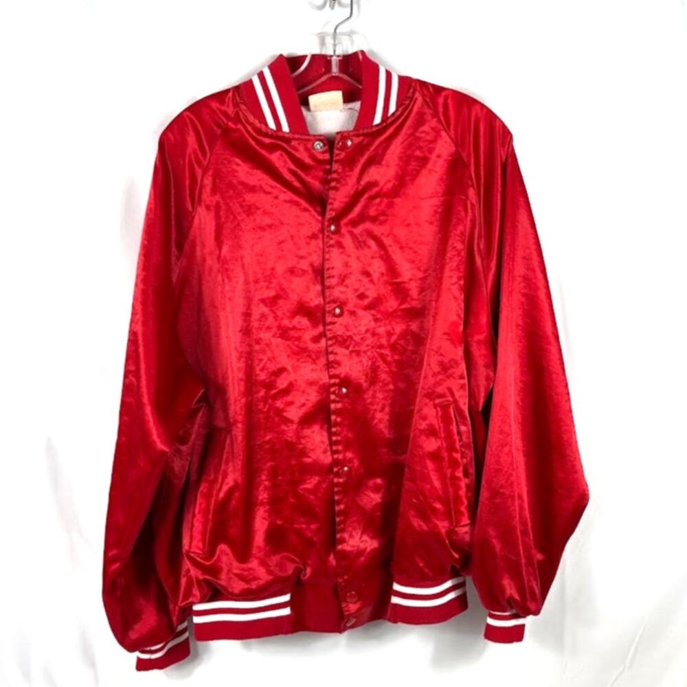 Vintage Satin Jacket Auburn XL Norbar Post Office Cincinnati